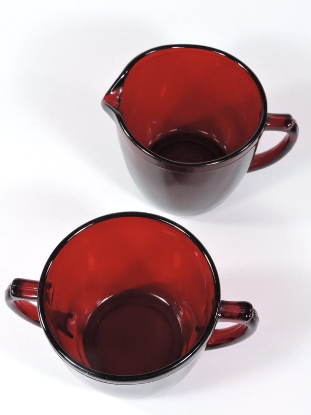 Anchor Hocking Royal Ruby Red Glass Cream & Sugar
